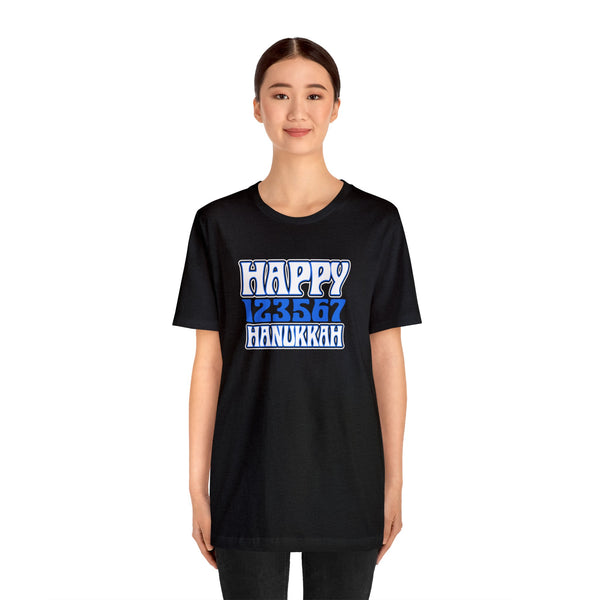 Happy 123567 Hanukkah Unisex Jersey Short Sleeve Tee