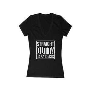 Woman's 'Straight Outta Ballet Class' Fitted V-Neck