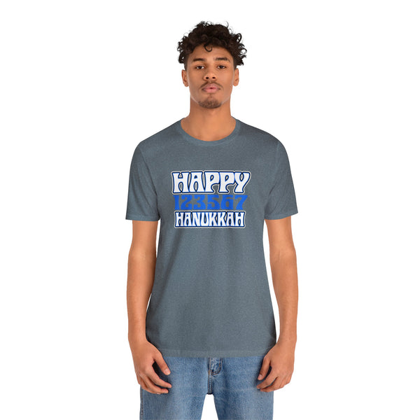 Happy 123567 Hanukkah Unisex Jersey Short Sleeve Tee