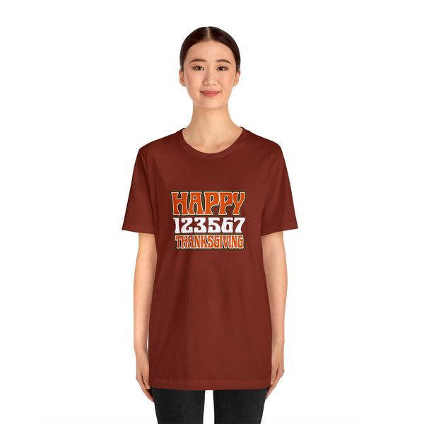 Happy 123567 Thanksgiving Unisex Jersey Short Sleeve Tee