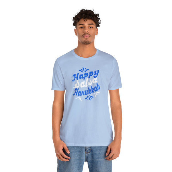 Happy Salsa Hanukkah Unisex Jersey Short Sleeve Tee