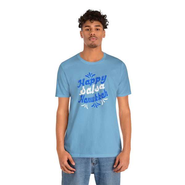 Happy Salsa Hanukkah Unisex Jersey Short Sleeve Tee