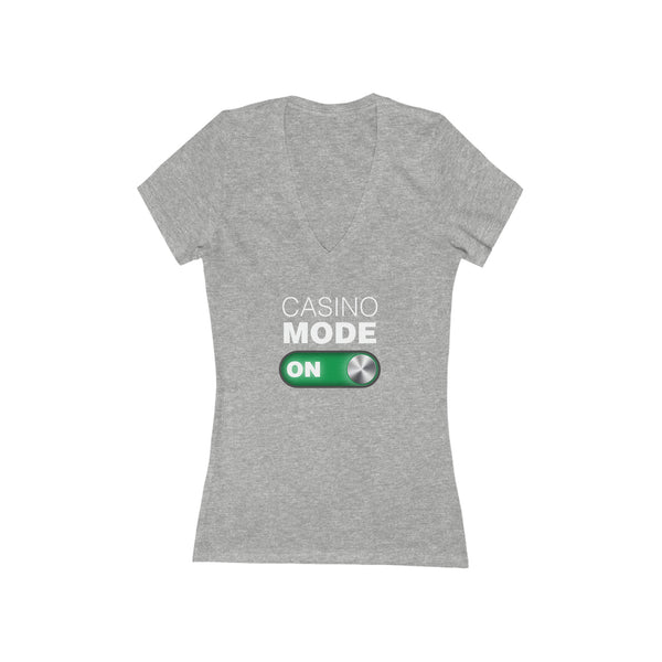 Woman's  'Casino Mode ON' Fitted V-Neck