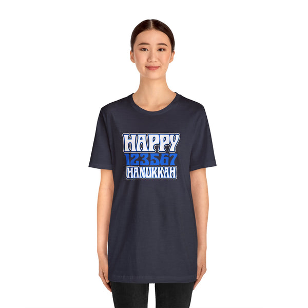 Happy 123567 Hanukkah Unisex Jersey Short Sleeve Tee