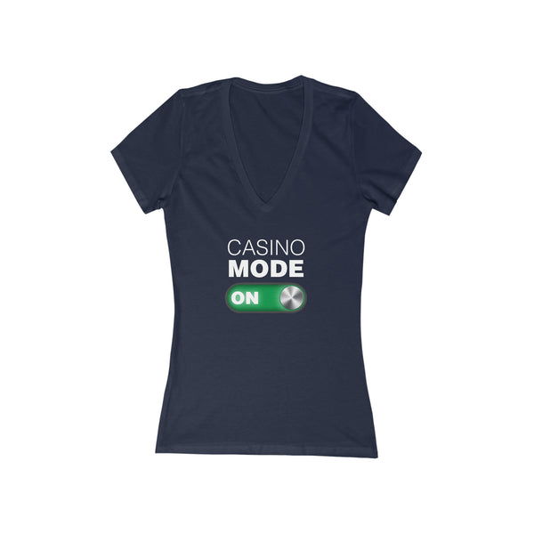 Woman's  'Casino Mode ON' Fitted V-Neck