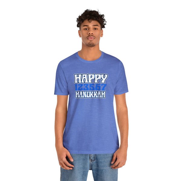 Happy 123567 Hanukkah Unisex Jersey Short Sleeve Tee