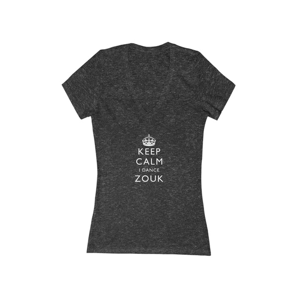 Woman's 'Keep Calm Zouk' Fitted V-Neck