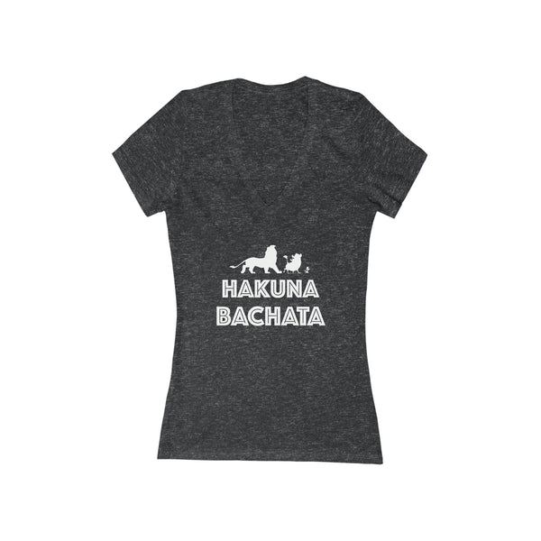 Woman's 'Hakuna Bachata' Fitted V-Neck