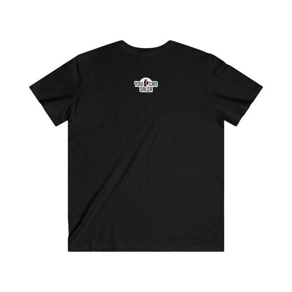 Men's You Can Salsa White Logo Fitted V-Neck