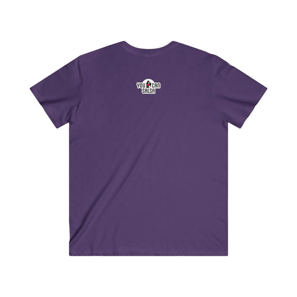 Men's You Can Salsa White Logo Fitted V-Neck