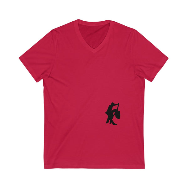 Men's 'Salsa Silhouette Black' V-Neck