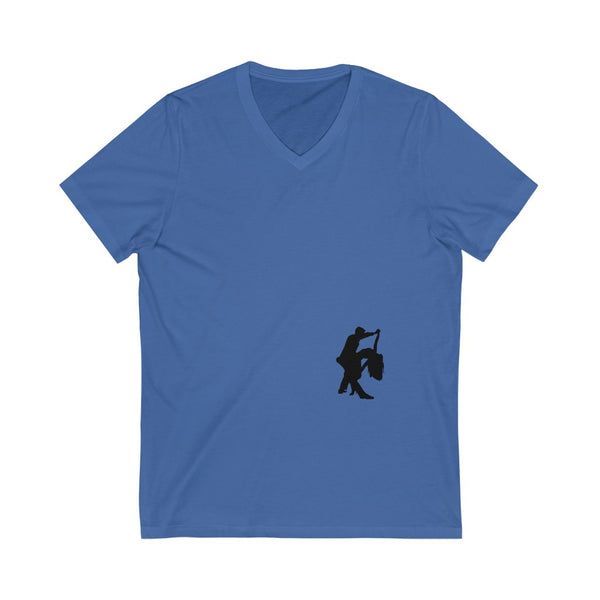 Men's 'Salsa Silhouette Black' V-Neck