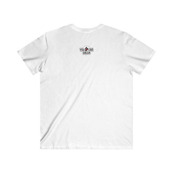 Men's You Can Salsa White Logo Fitted V-Neck