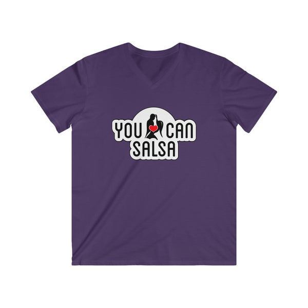 Men's You Can Salsa White Logo Fitted V-Neck