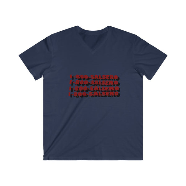 1-800-Salsero Men's Fitted V-Neck Short Sleeve Tee