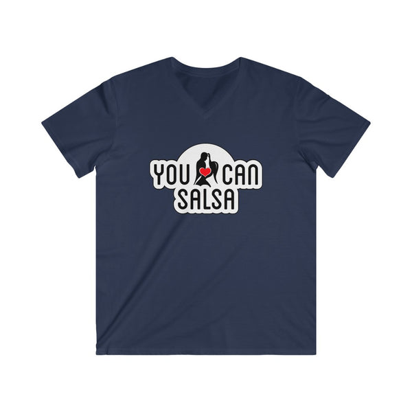 Men's You Can Salsa White Logo Fitted V-Neck