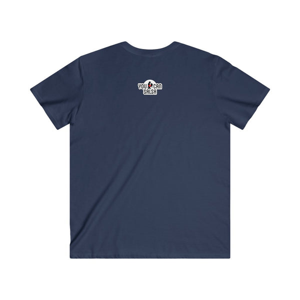 Men's You Can Salsa White Logo Fitted V-Neck