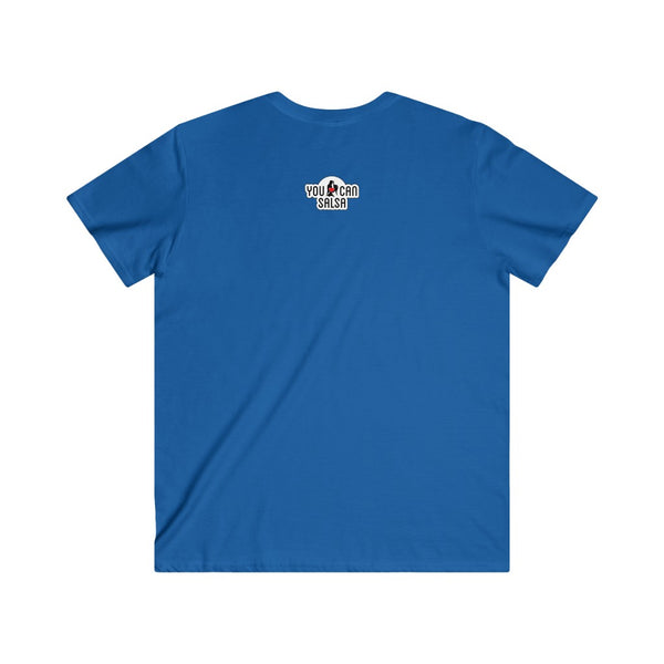 Men's You Can Salsa White Logo Fitted V-Neck