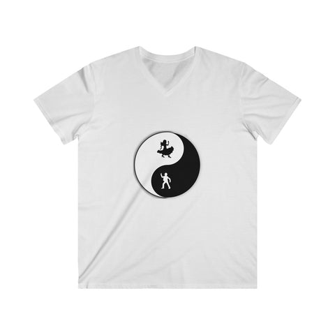 Yin Yang Men's Fitted V-Neck Short Sleeve Tee