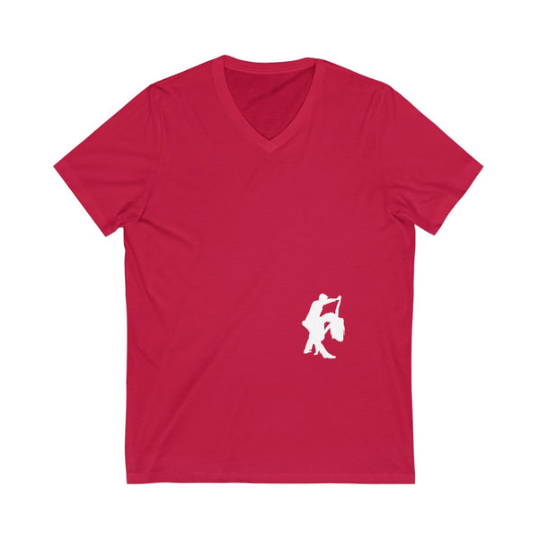 Men's 'Salsa Silhouette White' V-Neck