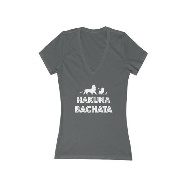 Woman's 'Hakuna Bachata' Fitted V-Neck