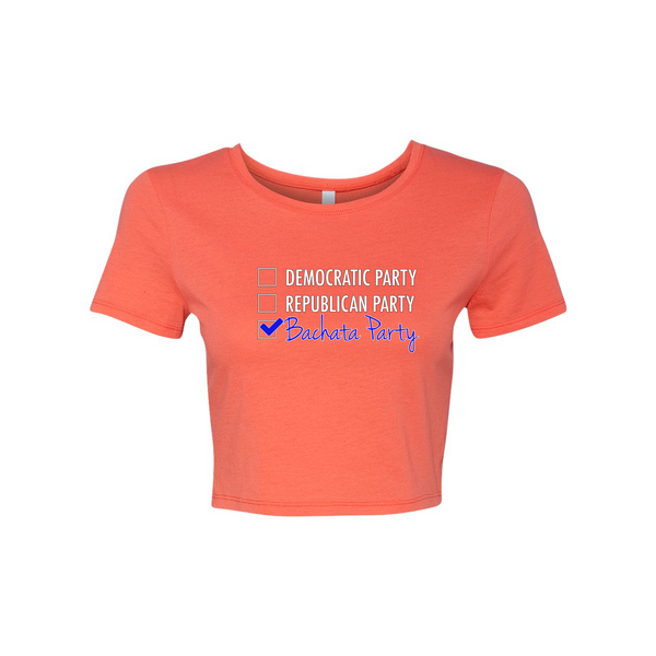 Woman's 'Bachata Political Party' Crop Top