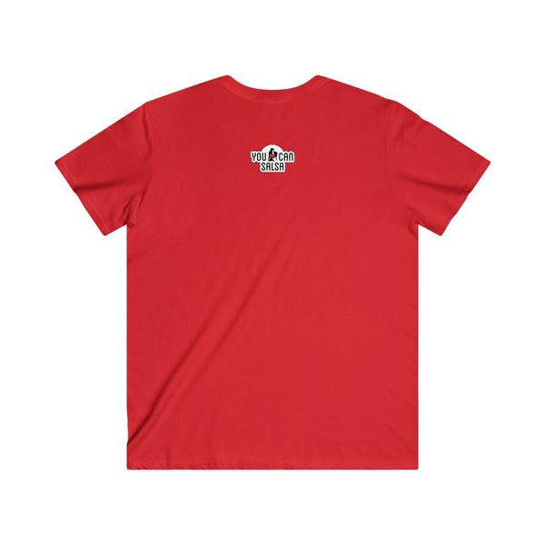 Men's You Can Salsa White Logo Fitted V-Neck