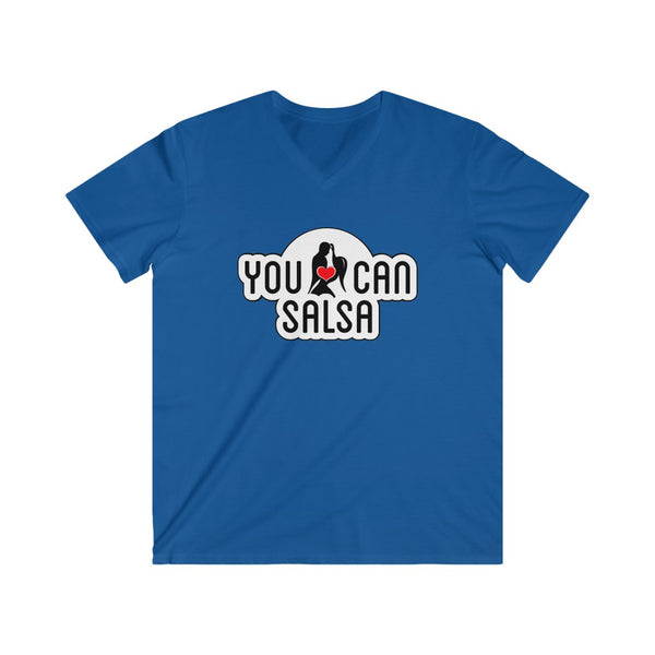 Men's You Can Salsa White Logo Fitted V-Neck
