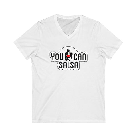 Men's You Can Salsa White Logo V-Neck