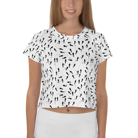 Woman's Shoe Print Crop Tee