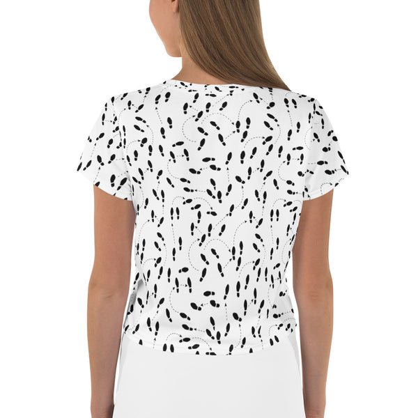 Woman's Shoe Print Crop Tee