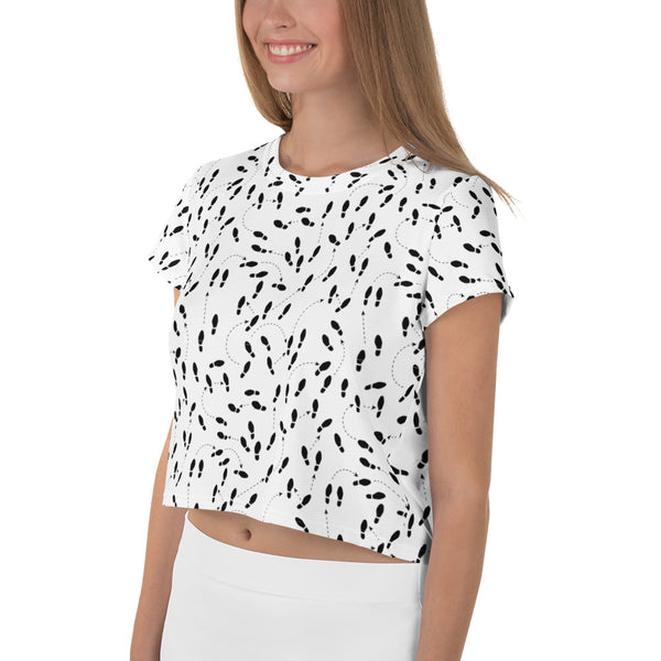 Woman's Shoe Print Crop Tee